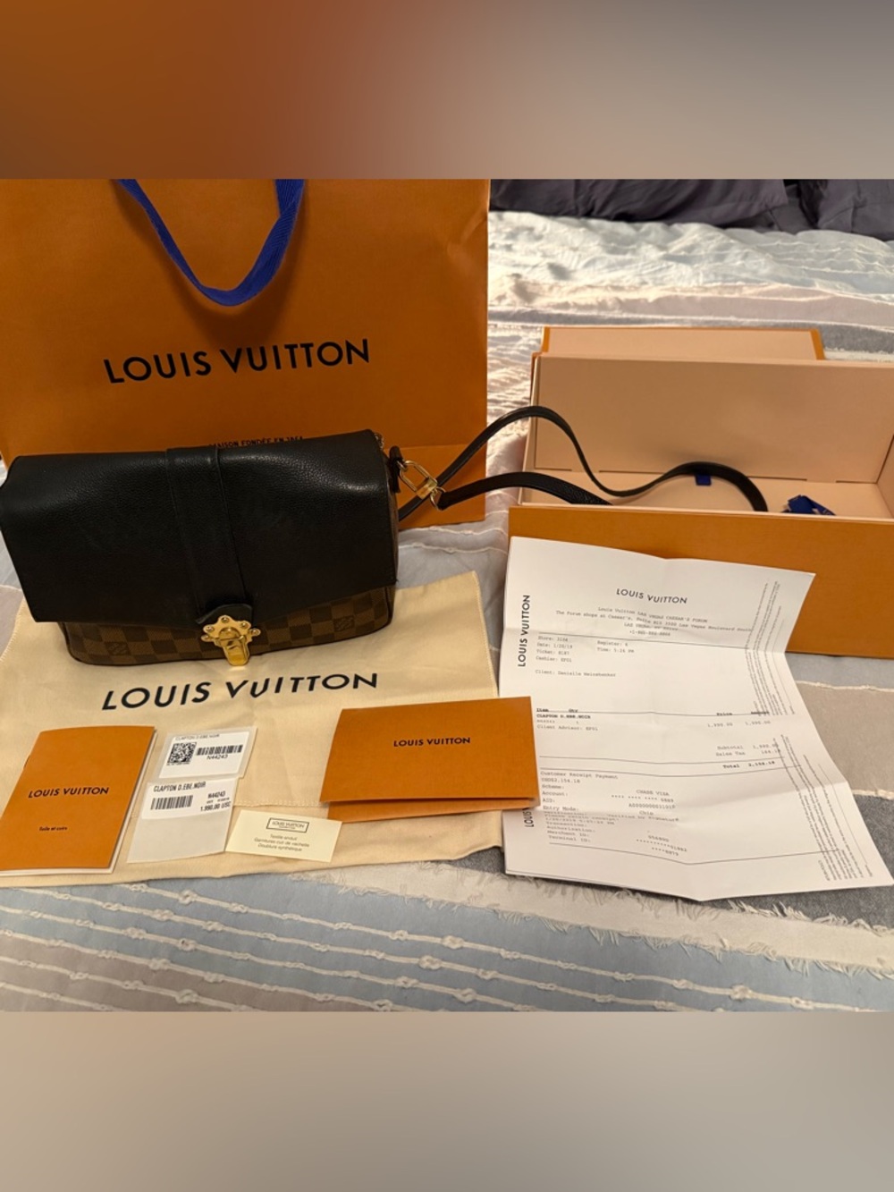 Louis Vuitton Clapton Black and Brown Crossbody